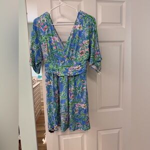 Lilly Pulitzer Blue and Green Romper Dress